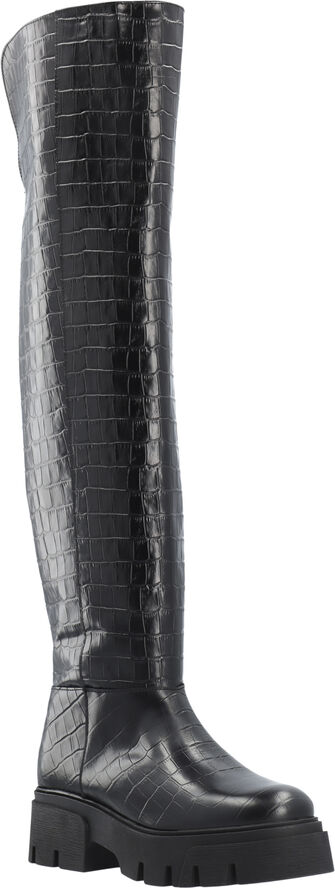 Bianco Kall Over Knee Boot #C Black croco