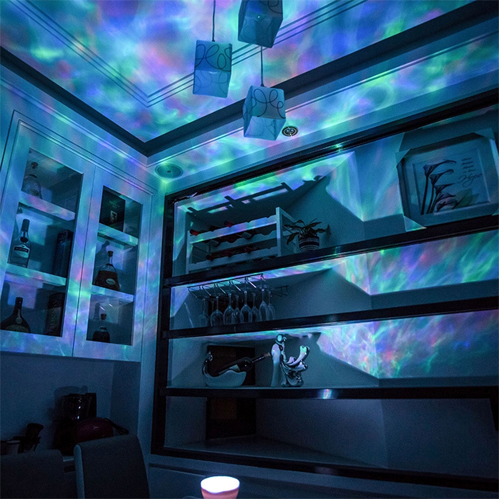 Ocean Wave Mini LED Projektor Nachthimmel Nachtlampe mit MP3 Player / Micro SD Kartenslot   Fernbedienung - Weiss