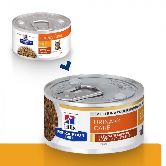 HILL'S Prescription Diet c/d Urinary Care Multicare en Mijotés au Poulet - Pâtée pour chat