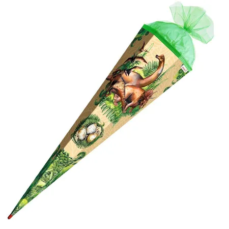 Roth Motiv-Schultüte, Veganosaurus, 85cm, eckig, Rot(h)-Spitze, Tüllverschluss