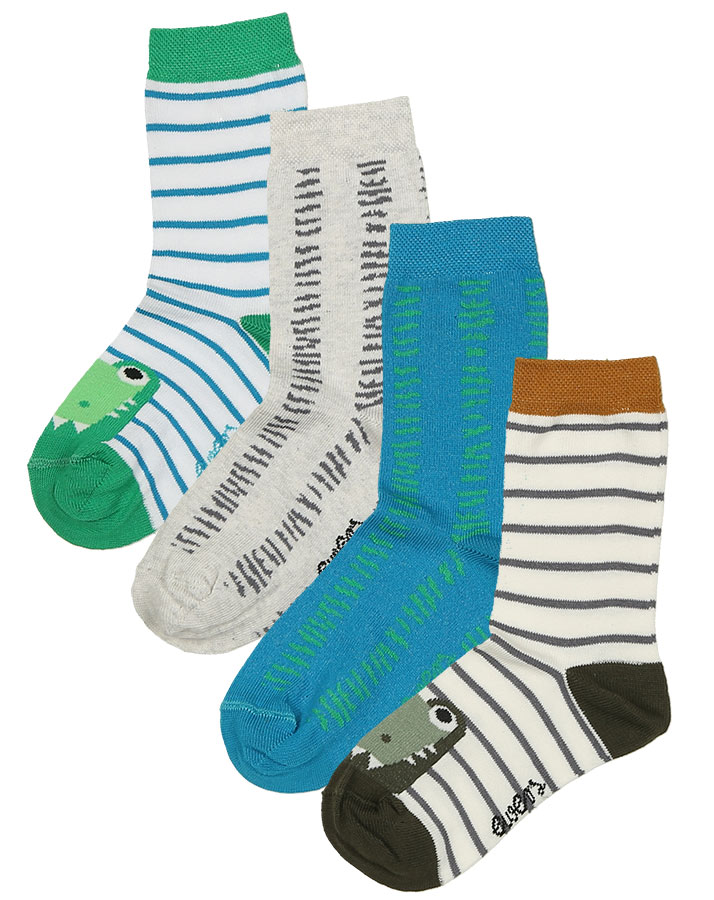 Socken KROKODIL 4er-Pack in grün