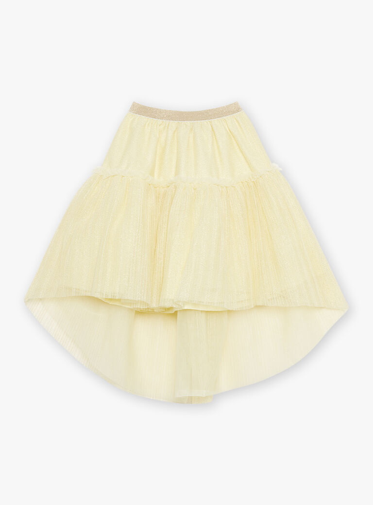 Jupe jaune asymétrique en tulle paillettée