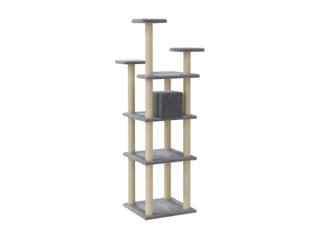 Arbre à chat avec griffoirs en sisal Gris clair 171 cm