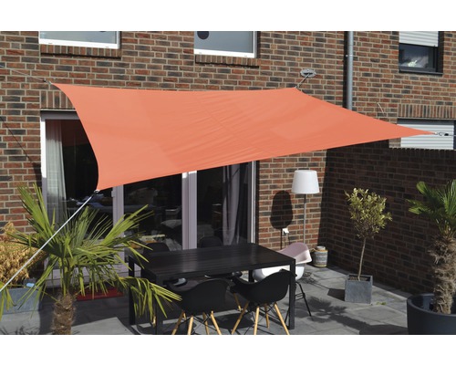 Rechthoekig terracotta zonnescherm met regenbescherming, 250x300 cm