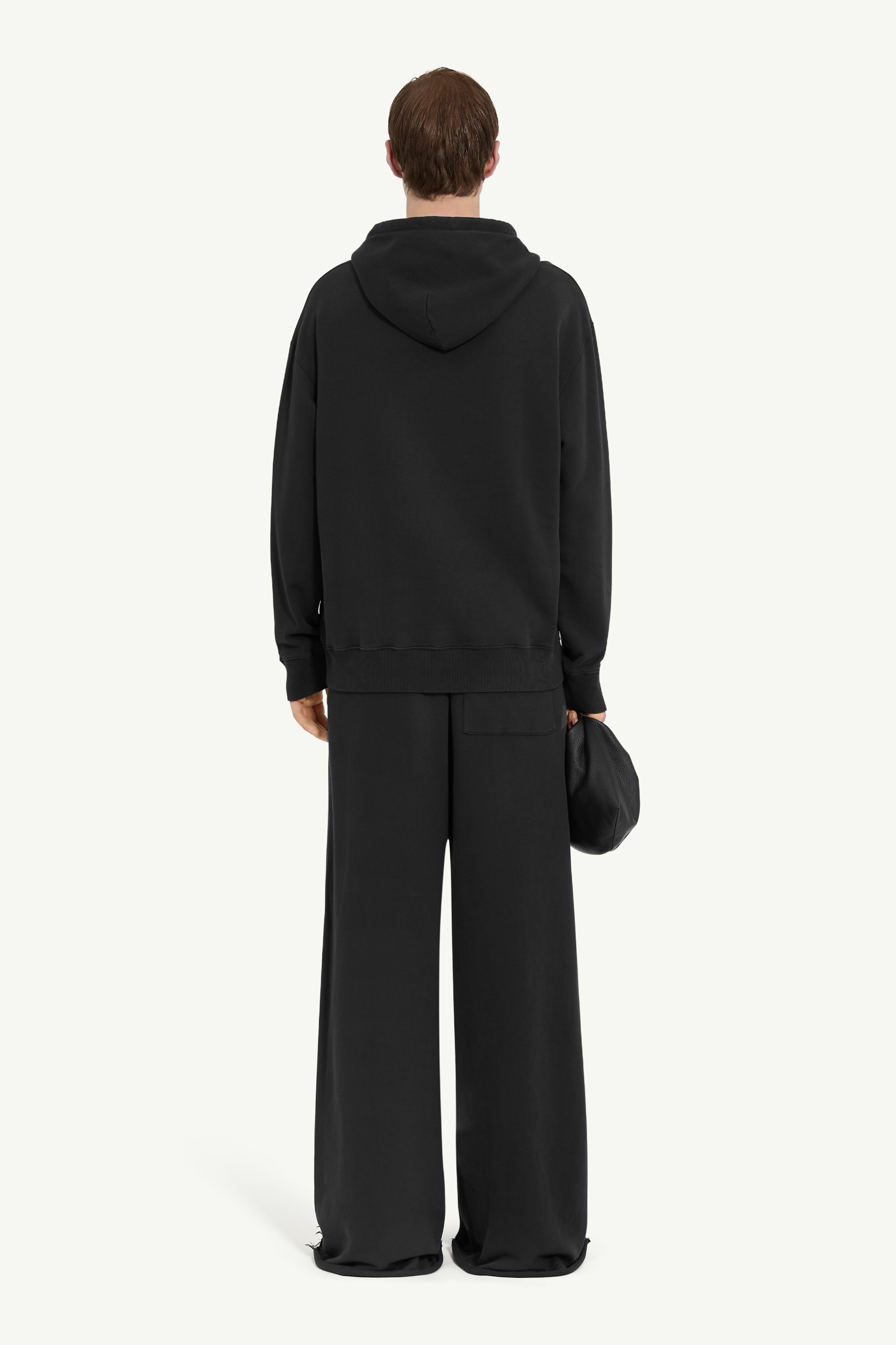 Black Deconstructed Hooded Sweatshirt Noir