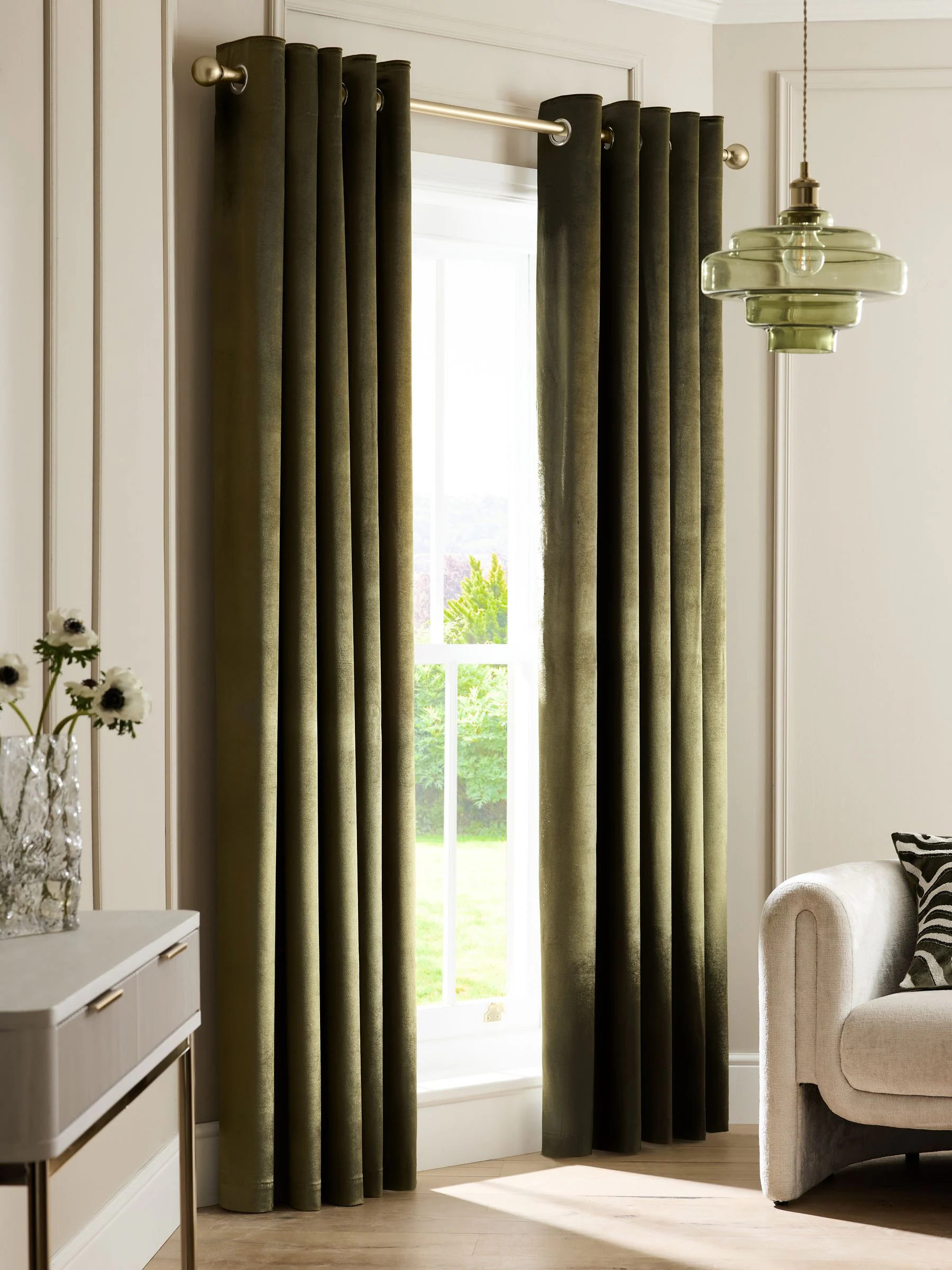 Liquid Velvet Eyelet Curtains