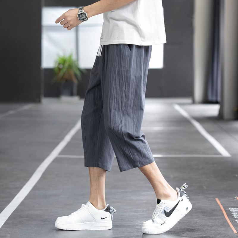 Blueforce - Effen Capri Harembroek met Trekkoord Taille