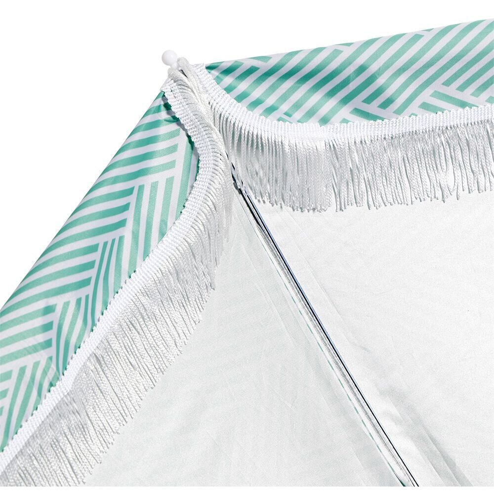 Parasol de plage blanc et bleu Ø106xH80cm
