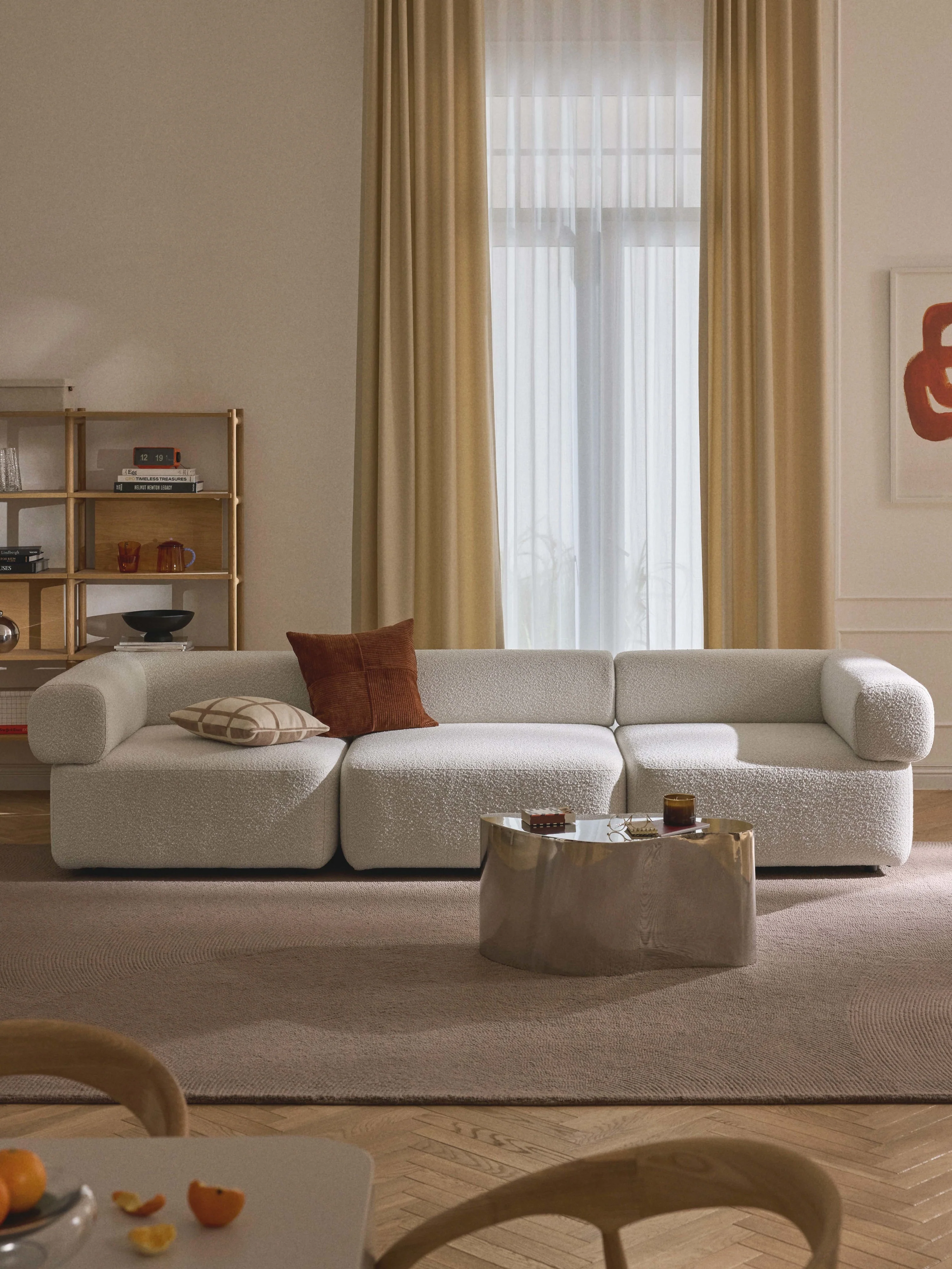 Modulaire bank Anton (4-zits) van bouclé