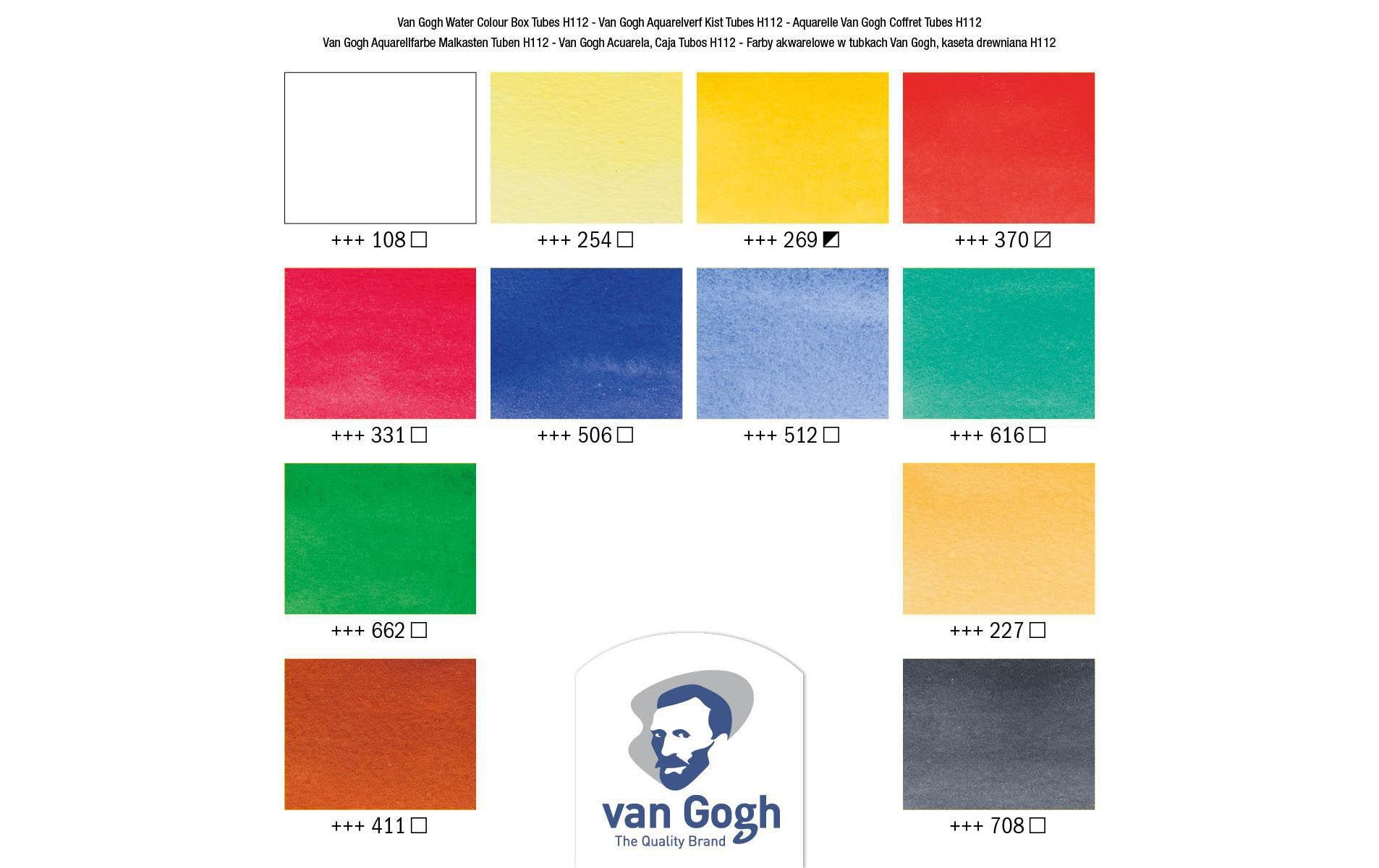 Aquarellfarbe »Van Gogh Malkasten 12er-Set, Mehrfarbig« 14 Stk. tlg.