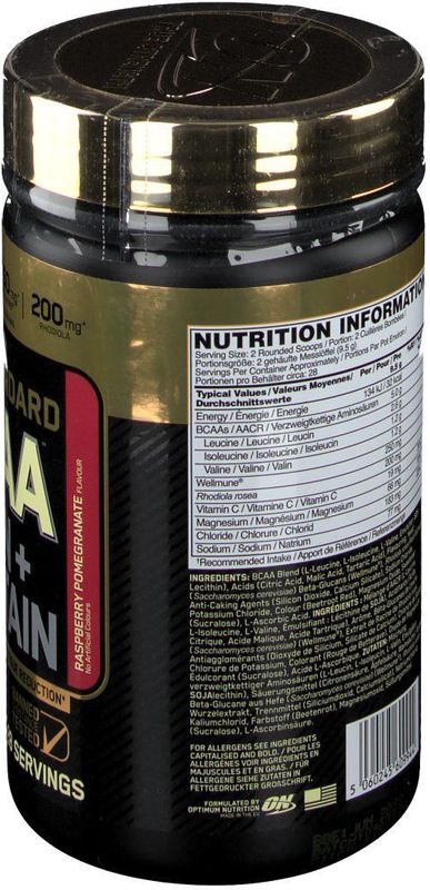 Optimum Nutrition Gold Standard BCAA - Raspberry & Pomgranate - Aminozuren - Train & Sustain
