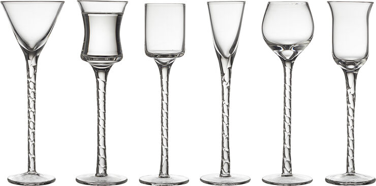 Lyngby Glas Snapseglas Rom 18 cm 6 stk. Klar Klar