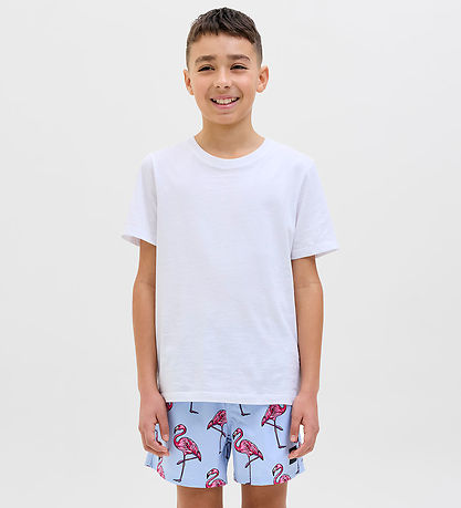 Jack & Jones Badeshorts - JpstMaui - Kaschmir Blue m. Print
