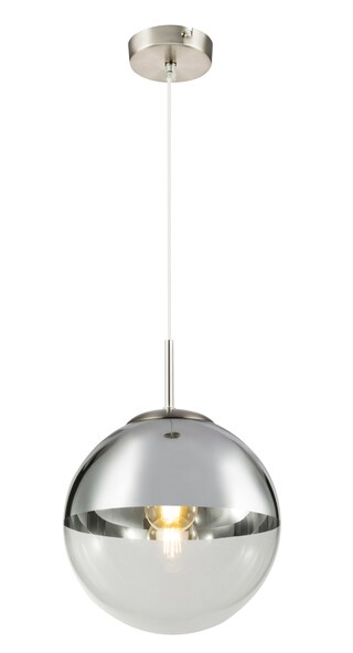 GLOBO Retrofit Pendelleuchte Varus Alu-/Nickelfarbig 25x25cm H120cm