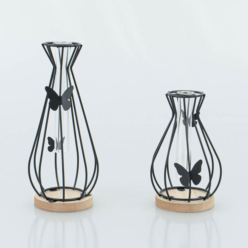 Vase filaire avec soliflore 'Harmonie' noir