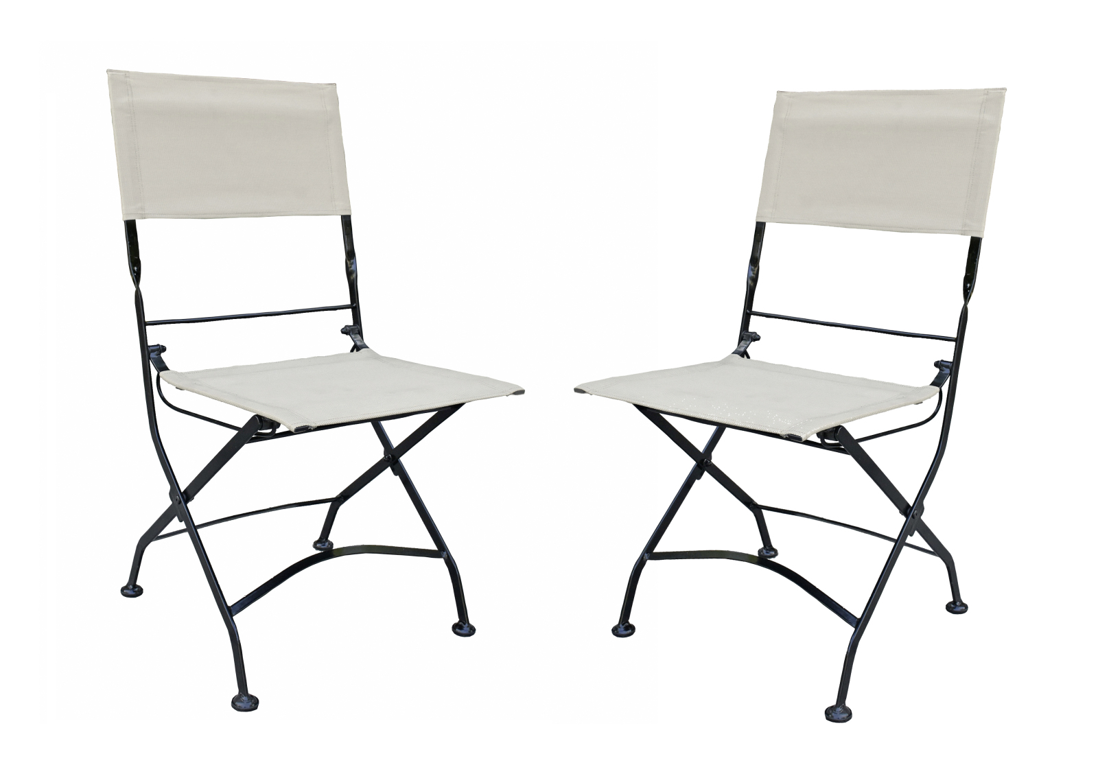 2er-Set Klappstühle TRIEST - beige-schwarz