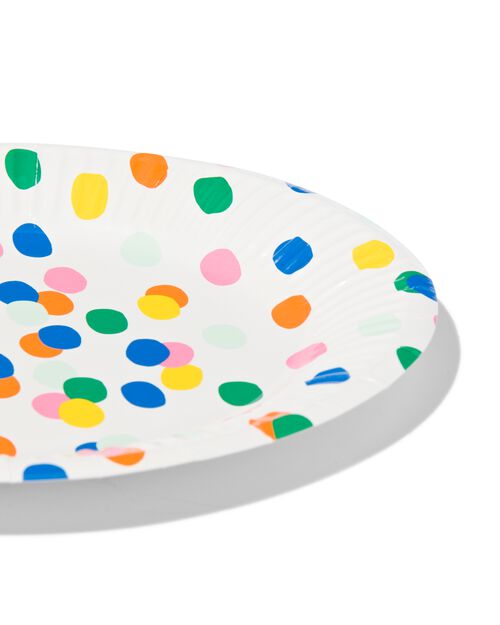 8 assiettes à dessert en carton Ø17.5cm confettis