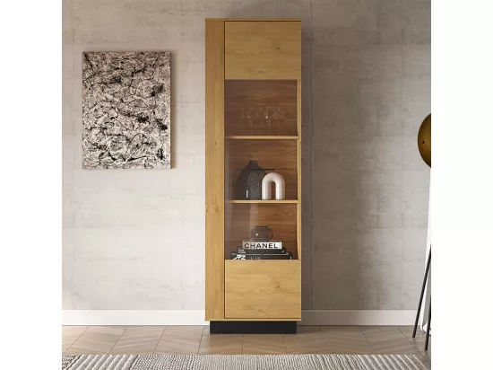Vitrine 1 porte Ysia Bois et Noir