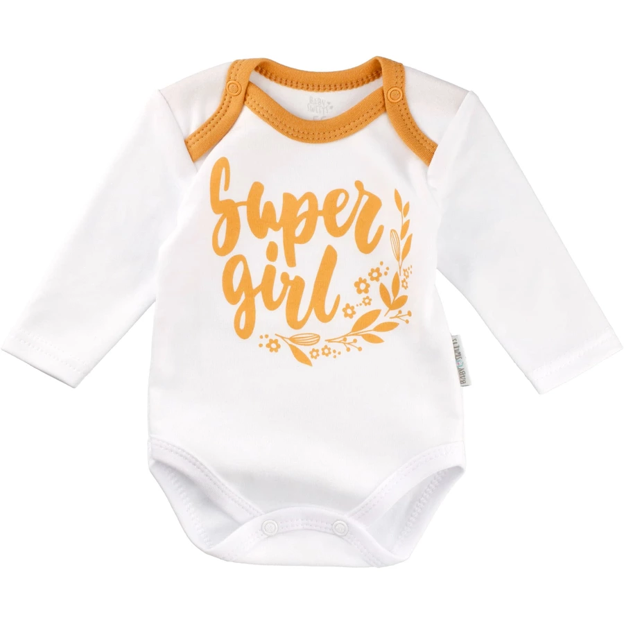 Baby Sweets 3tlg Set Body + Hose + Mütze Lieblingsstücke weiß senfgelb
