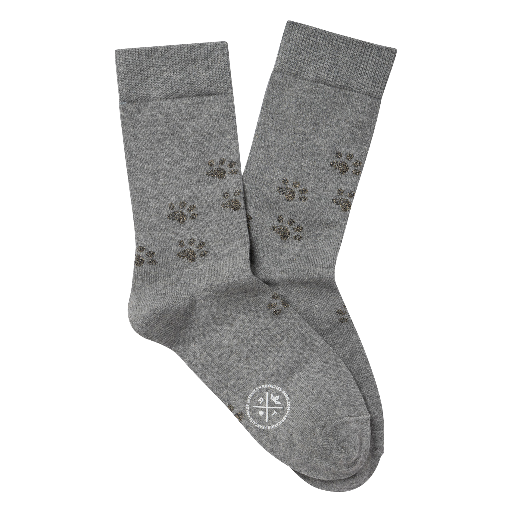 POMPON - Chaussettes imprimées en coton mélangé | Gris