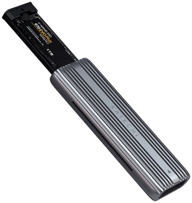 Satechi M.2 NVMe- og SATA SSD-kabinet (grå)