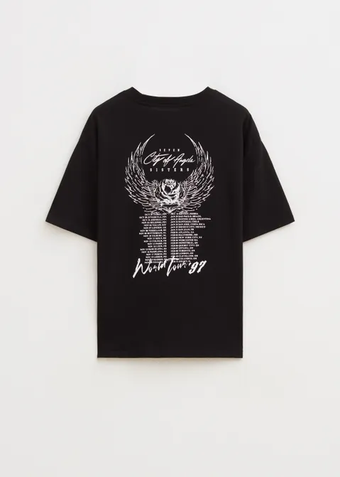 T-shirt met print world tour zwart (ZWART)