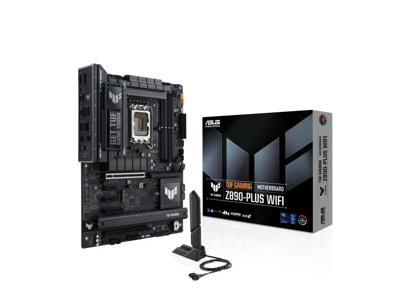 ASUS TUF GAMING Z890-PLUS WIFI - Bundkort - ATX - LGA1851 sokkel - Z890 Chipset - USB4, USB-C 3.2 Gen 2x2, USB 3.2 Gen 2, USB 3.2 Gen 1 - Wi-Fi 7, Bluetooth, 2.5 Gigabit LAN - onboard grafik (CPU påkrævet) - HD Audio (8-kanaler)