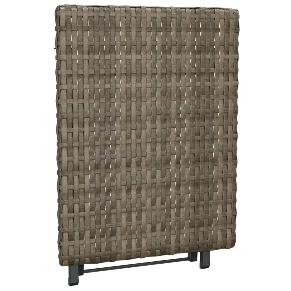 vidaXL - Tafel inklapbaar - Grijs - Poly rattan - 45x35x32 cm