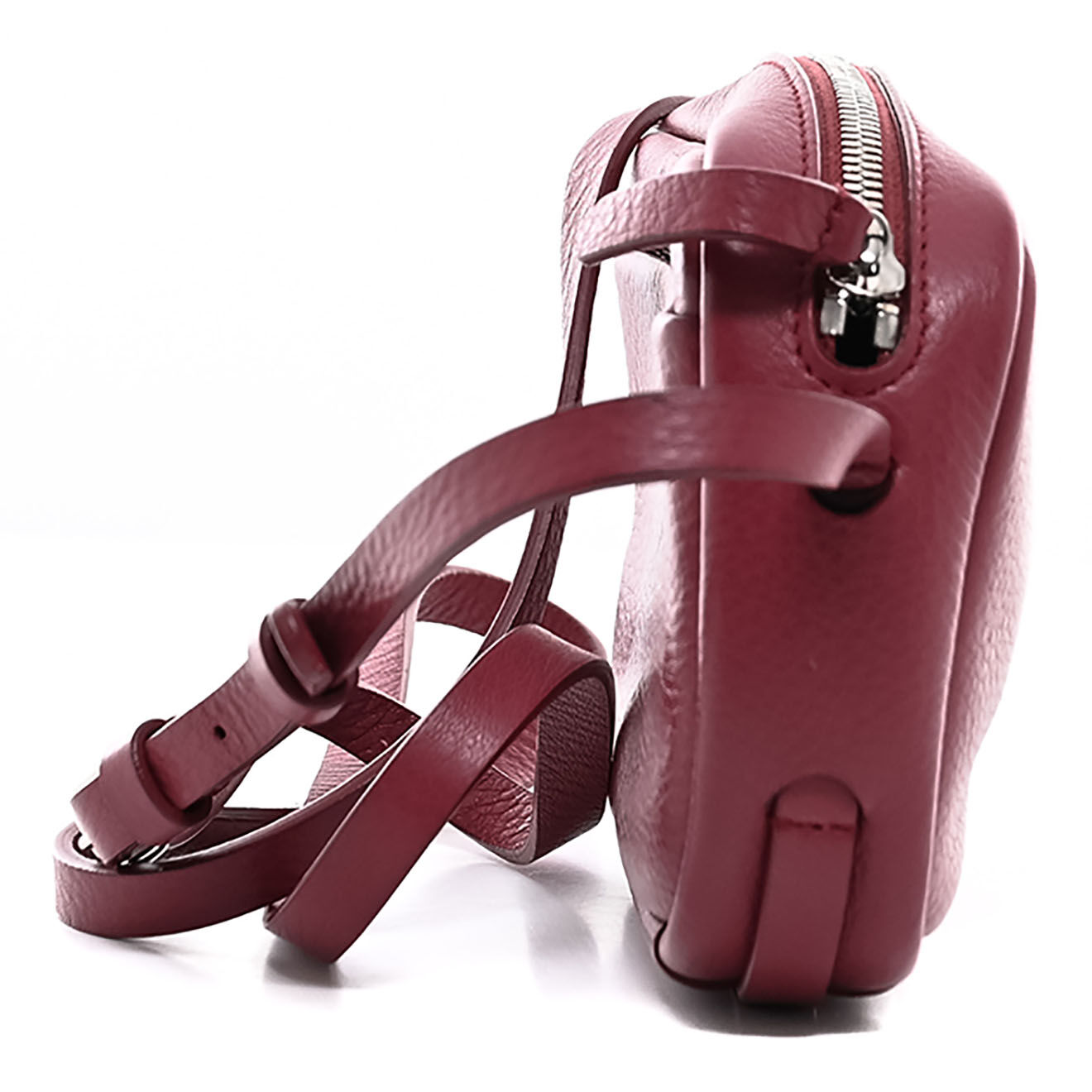 Balenciaga Sac bandoulière Camera en Cuir bordeaux - Très bon état - L.17 cm