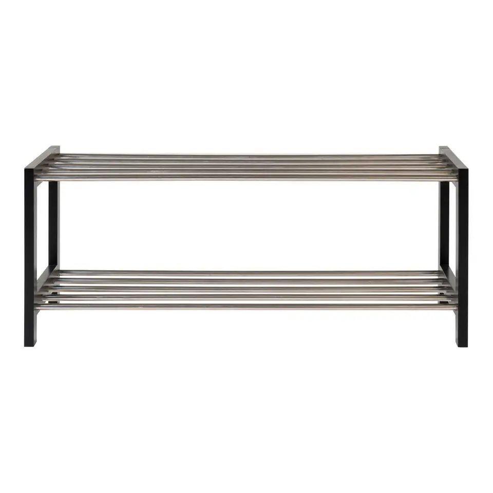 Padova Schoenenrek - met 2 niveaus - Zwart - Metaal- 34x32cm