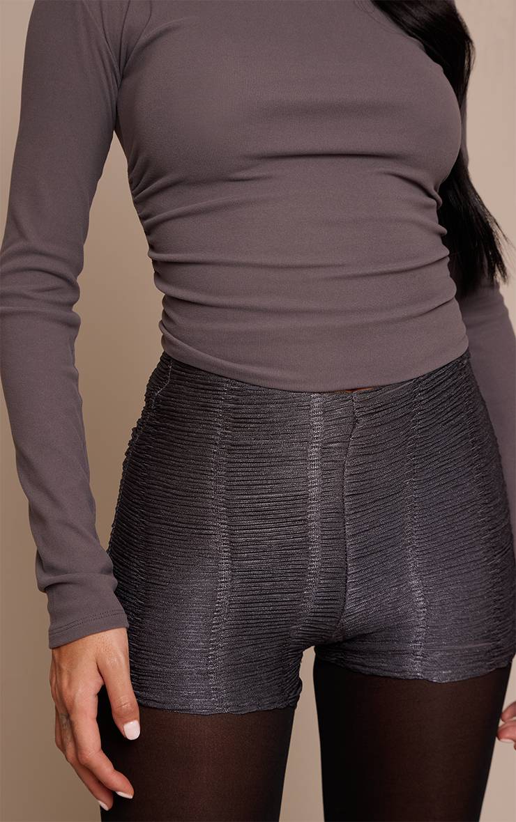Charbon Short Moulant En Jersey Texturé