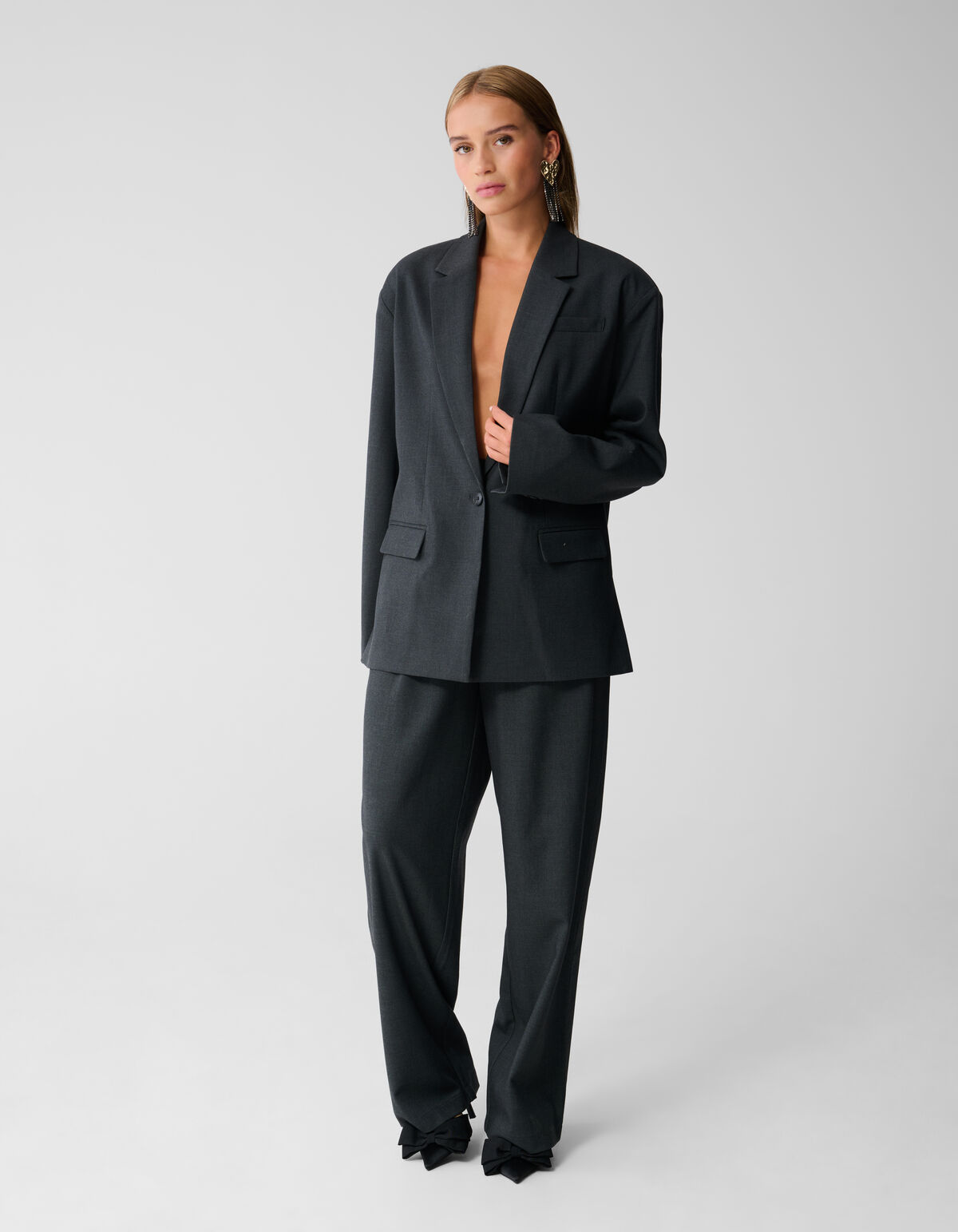 Oversized Blazer Donkergrijs