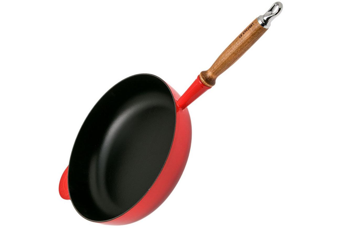 Le Creuset gietijzeren sauteerpan / sauteuse kersenrood, 28 cm, 3,6 liter
