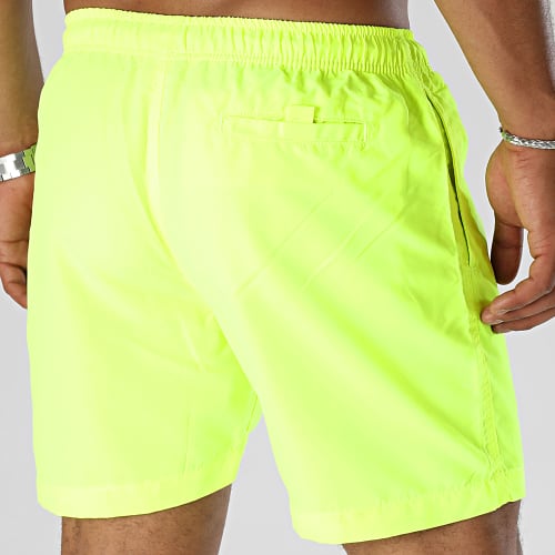 Short De Bain Logo Jaune Fluo