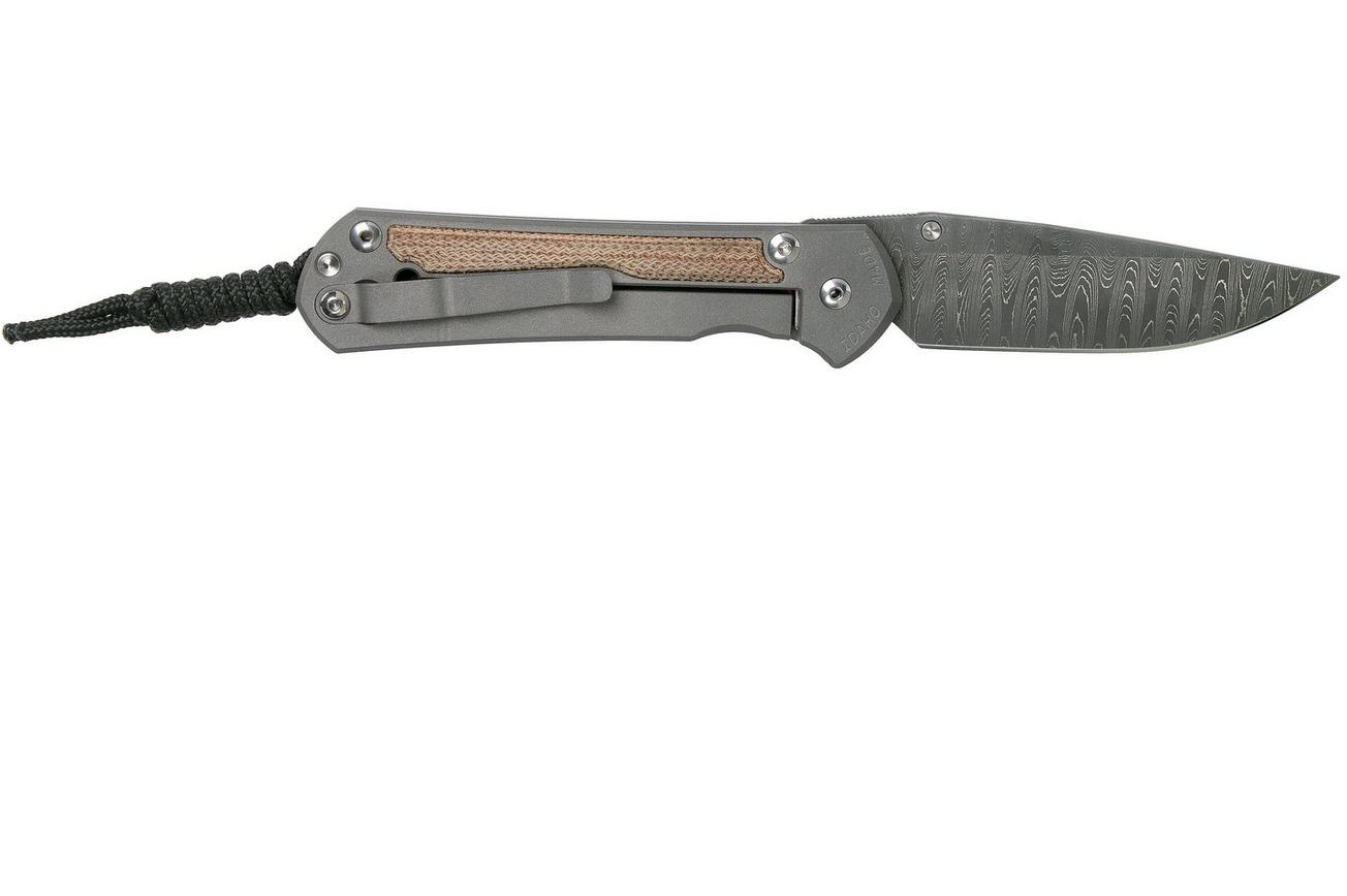 Chris Reeve Sebenza 31 Large Natural Micarta Ladder Damascus L31-1220 zakmes