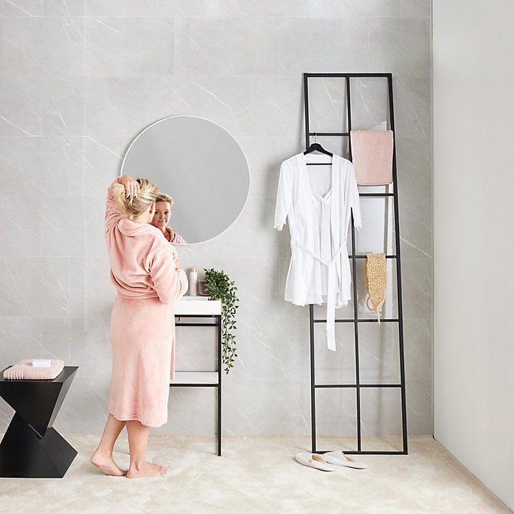 Dalle PVC Dumawall+ Gloss Mirandela gris brillant 37,5 x 65 cm