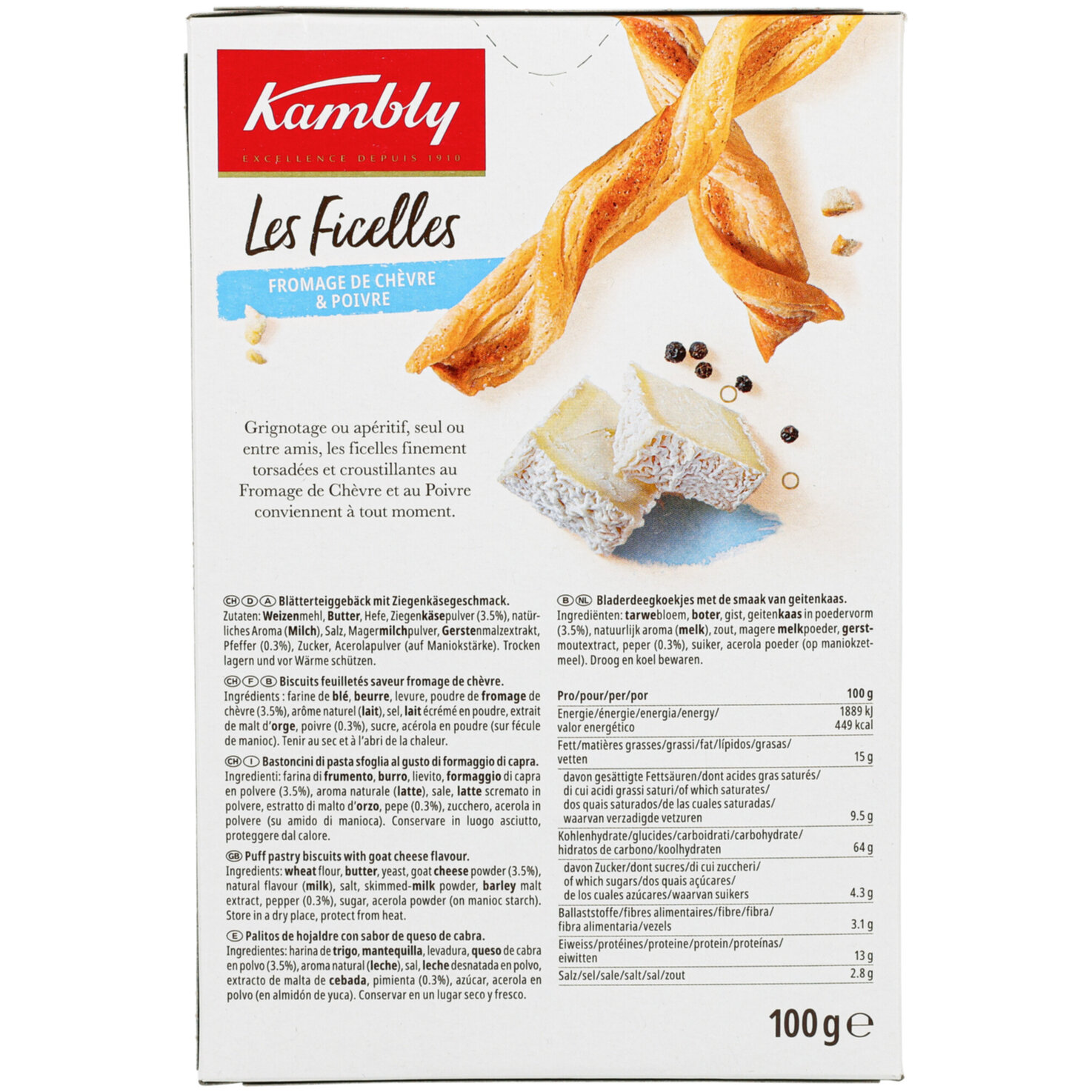 Kambly Les Ficelles Chèvre-Poivre