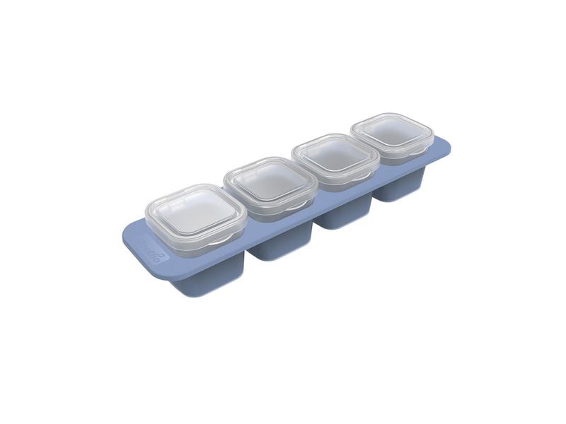 Rotho Vorratsdose Domino 4 x 0.05 l, Blau Mini Gefrierdosen