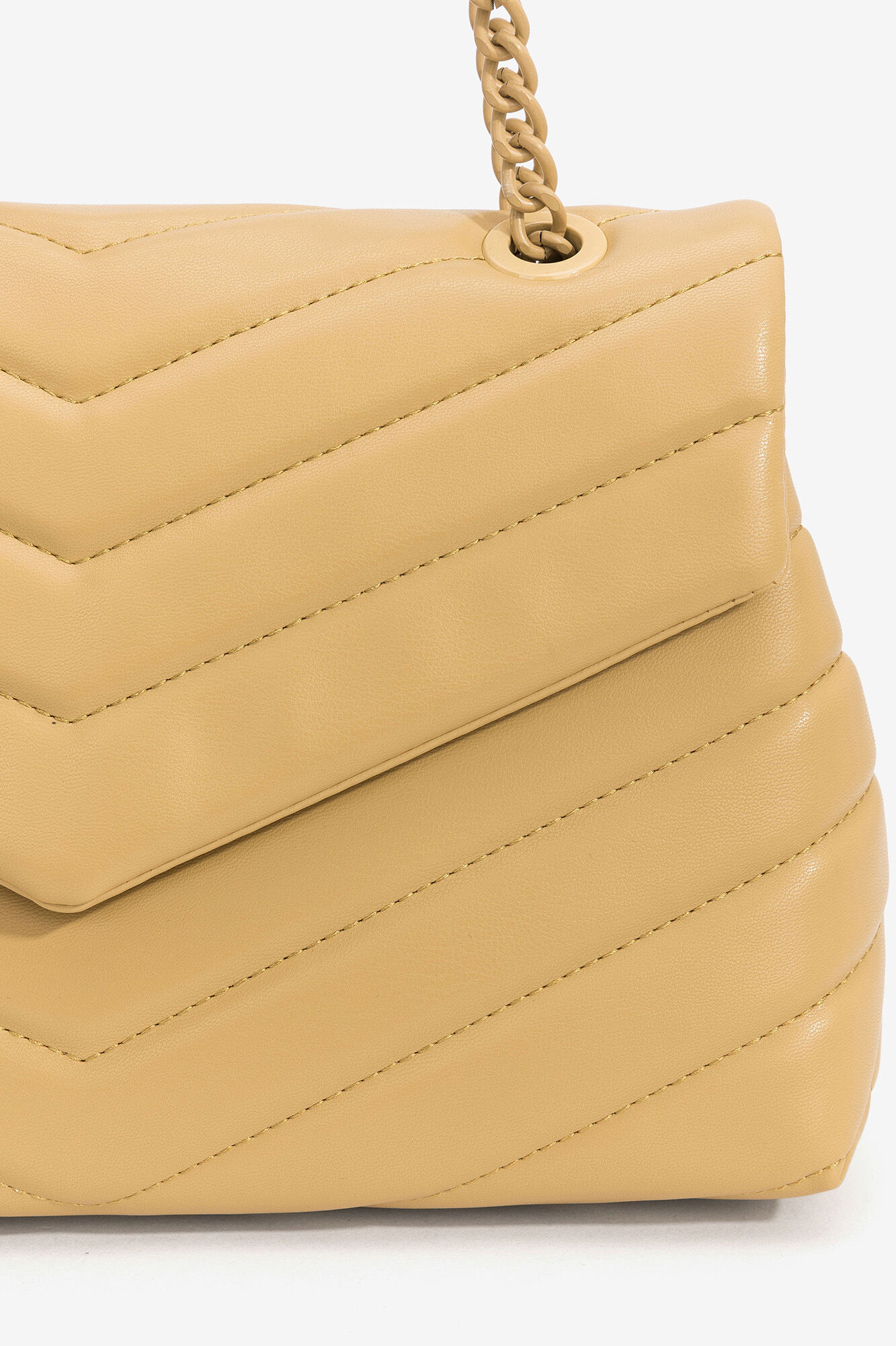 Bolsa de ombro acolchoada com alça combinando - Amarela