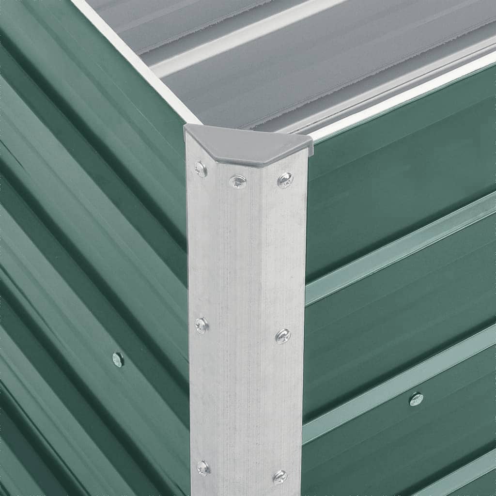 Verhoogde tuinbak, gegalvaniseerd staal, 240×40×45 cm, groen