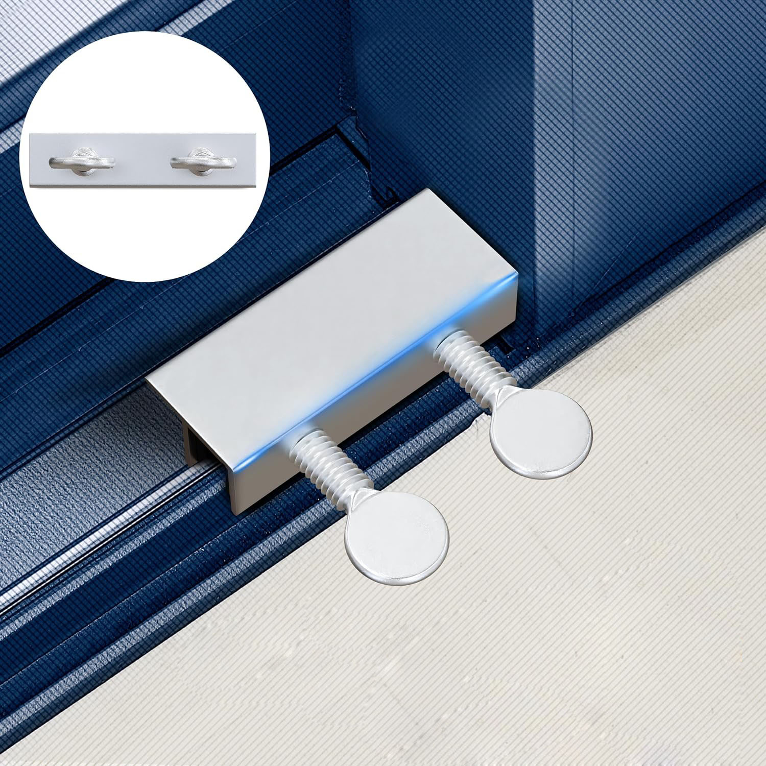 (4er Set) Universal Fenster Schienen Kindersicherung Tür Stopper Sicherheitsschloss - Silber