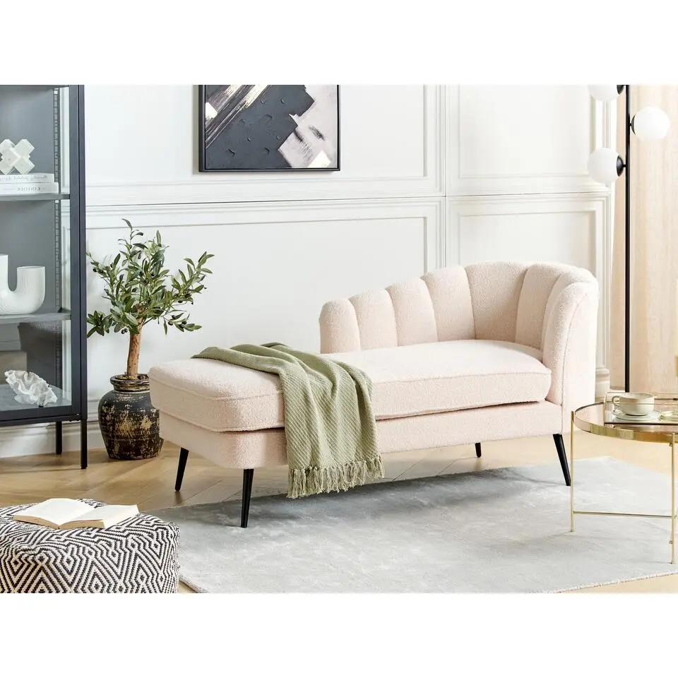 ALLIER - Chaise longue - Beige - Rechterzijde - Bouclé