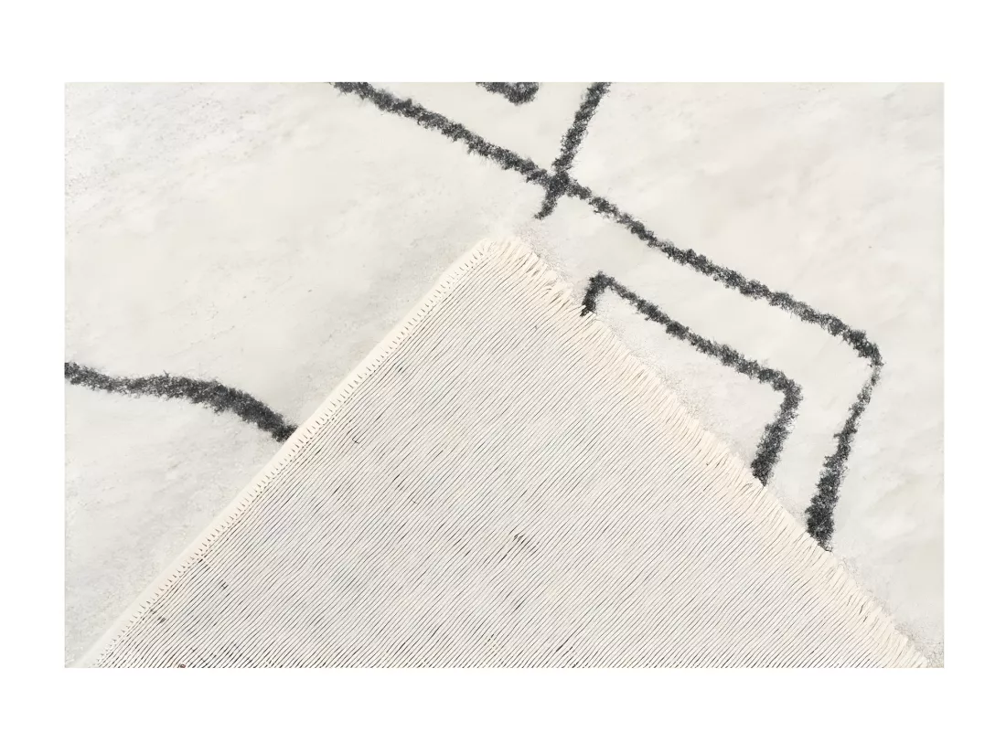 Tapis 230x160cm, design A305R coloris ivoire - Confort et élégance pour votre intérieur