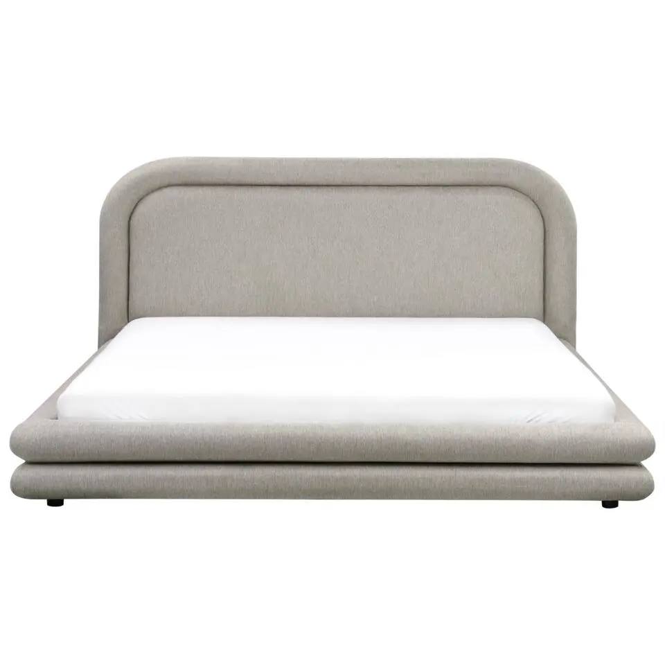 LAVARDENS - Bed - Taupe - 180 x 200 cm - Kunstlinnen