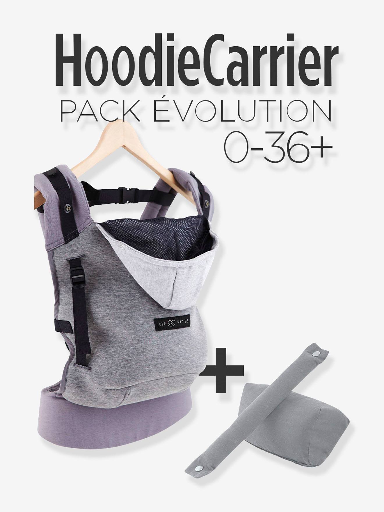 Mochila com capuz + Encosto de cabeça e assento elevatório LOVE RADIUS em cinza escuro liso