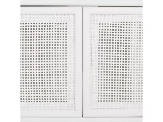 Étagère murale en bois et treillis blanc 81x17.5x26h
