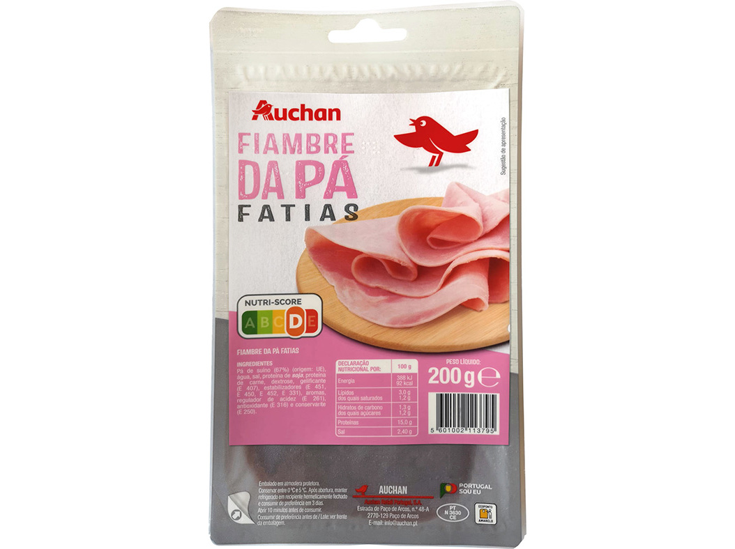 FIAMBRE DA PÁ AUCHAN FATIAS 200 G