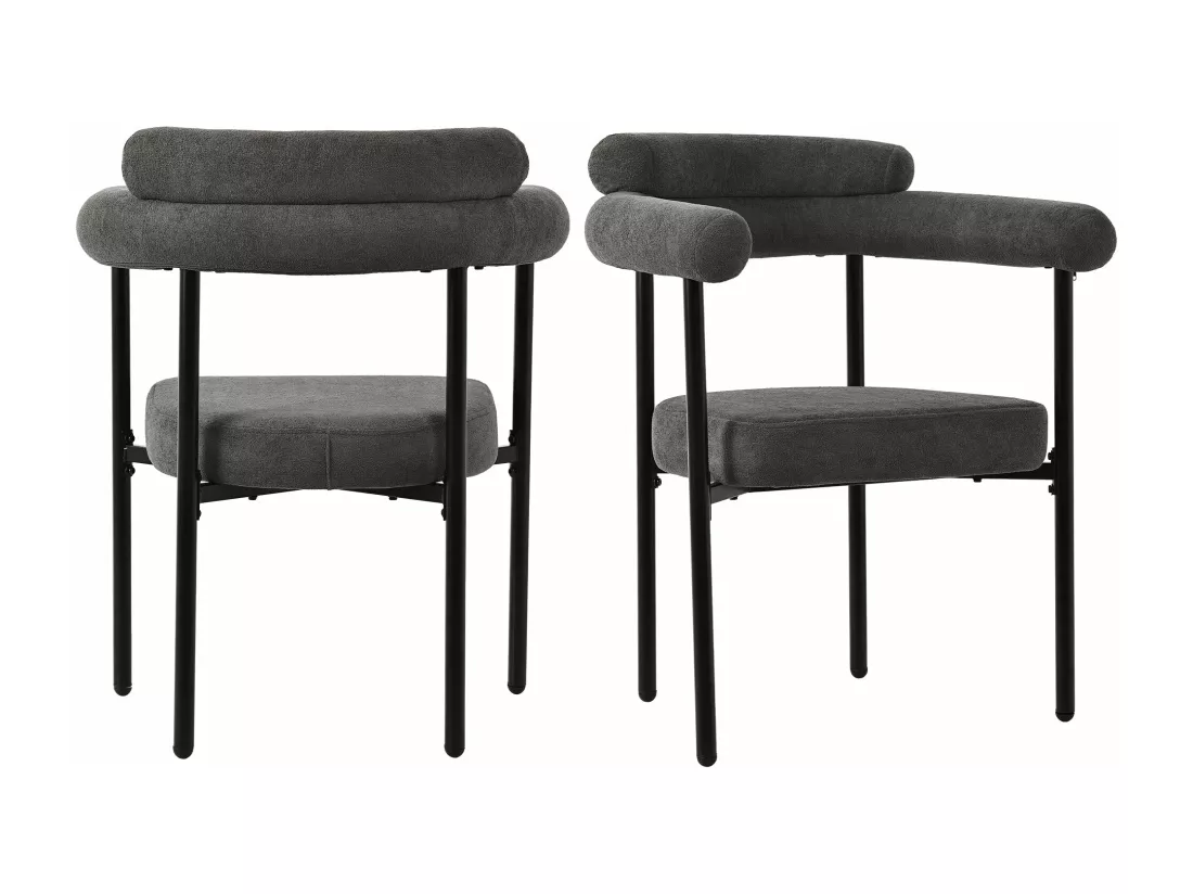 Chaises élégantes en velours gris avec siège à anneaux,d70cm×h84cm