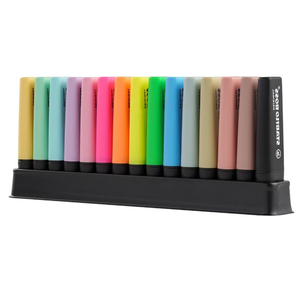 Textmarker Boss Original Pastel meets Nature Colors15er Tischset