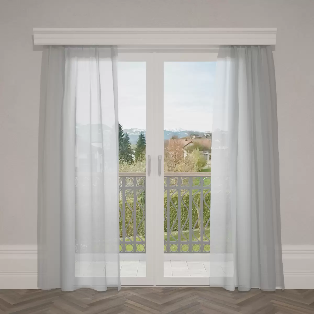 Tagvorhang Voile Blau